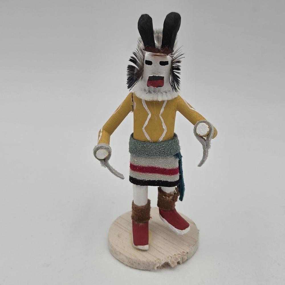 Vintage Hand Carved Native Navajo Kachina 4" By Ram M, L.